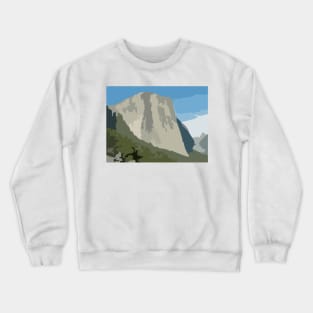 El Capitan in Yosemite Digital Painting Crewneck Sweatshirt